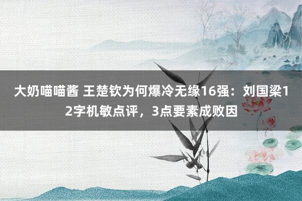 大奶喵喵酱 王楚钦为何爆冷无缘16强：刘国梁12字机敏点评，3点要素成败因